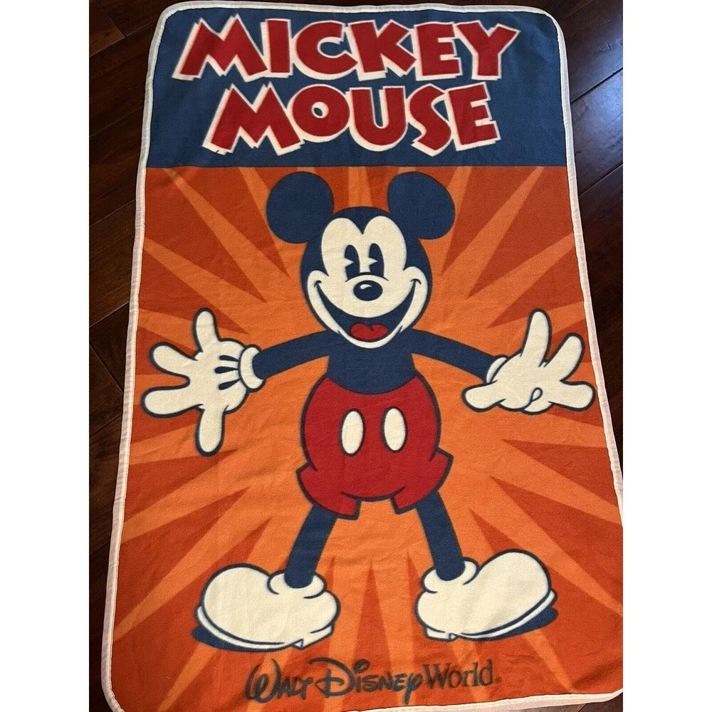 Vintage Mickey Mouse Disney Parks Fleece Throw/ Blanket Walt Disney Soft Blanket